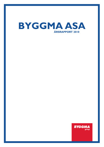 Miniature Byggma ASA Rapport annuel 2010