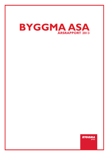 Miniature Byggma ASA Rapport annuel 2013