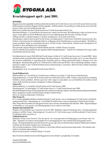 Vorschaubild Byggma ASA Quartalsbericht 2001-q2