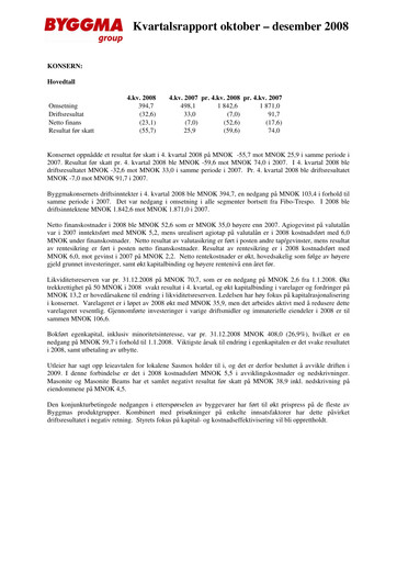Vorschaubild Byggma ASA Quartalsbericht 2008-q4
