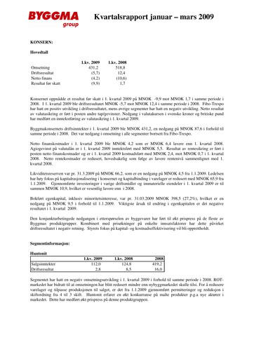 Vorschaubild Byggma ASA Quartalsbericht 2009-q1