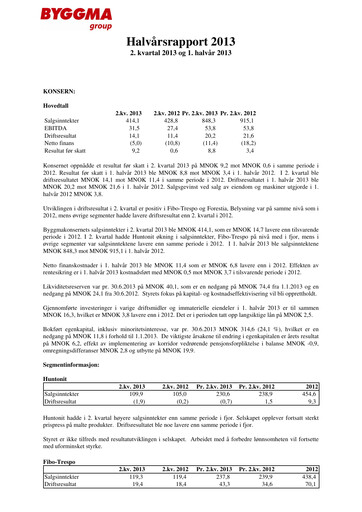 Vorschaubild Byggma ASA Quartalsbericht 2013-q2
