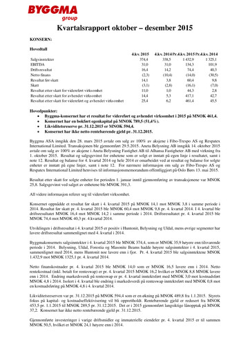 Vorschaubild Byggma ASA Quartalsbericht 2015-q4
