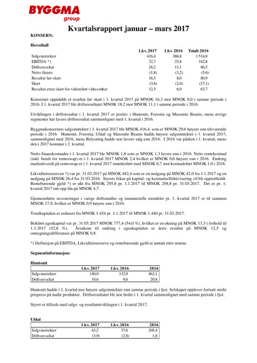 Vorschaubild Byggma ASA Quartalsbericht 2017-q1
