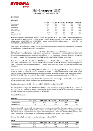 Vorschaubild Byggma ASA Quartalsbericht 2017-q2
