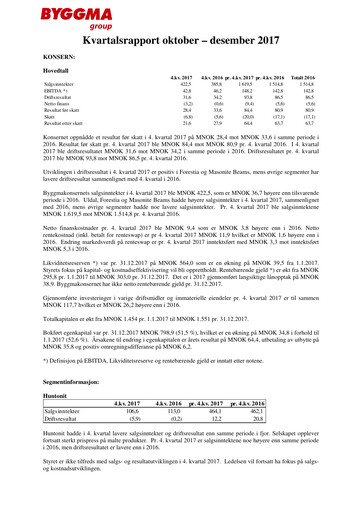 Vorschaubild Byggma ASA Quartalsbericht 2017-q4