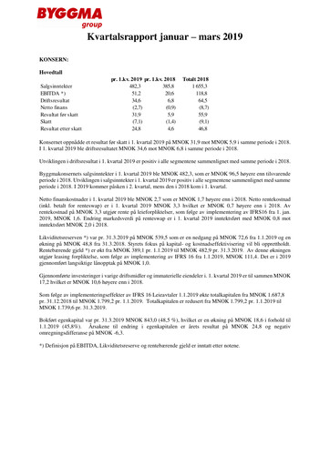 Vorschaubild Byggma ASA Quartalsbericht 2019-q1