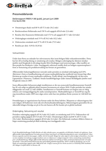 Thumbnail Firefly AB Half-year Report 2009-h1
