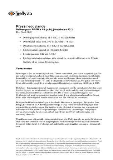 Thumbnail Firefly AB Quarterly Report 2012-q1
