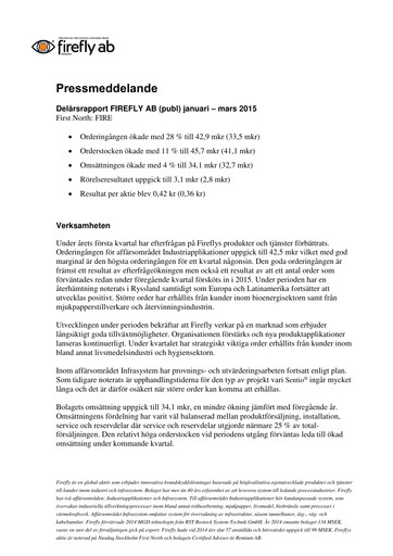Thumbnail Firefly AB Quarterly Report 2015-q1
