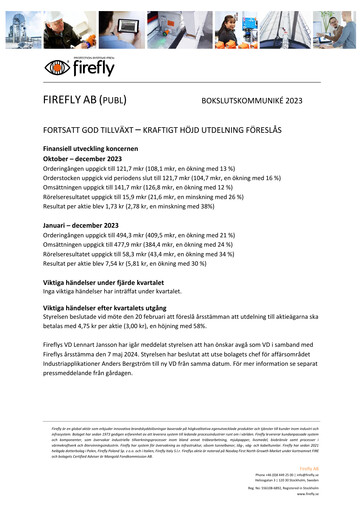 Thumbnail Firefly AB Quarterly Report 2023-q4