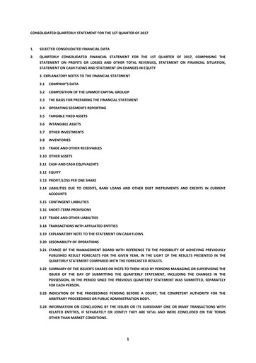 Miniature Unimot Rapport trimestriel 2017-q1