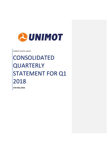 Miniature Unimot Rapport trimestriel 2018-q1