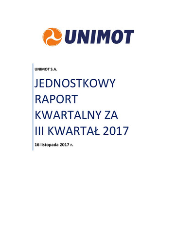 Miniature Unimot Rapport trimestriel 2017-q3