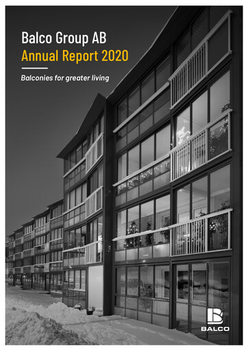 Miniature Balco Group Rapport annuel 2020