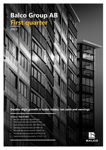 Thumbnail Balco Group Quarterly Report 2022-q1