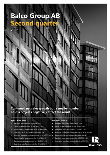 Thumbnail Balco Group Quarterly Report 2022-q2