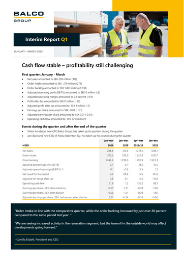 Thumbnail Balco Group Quarterly Report 2026-q1