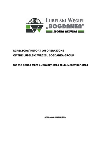 Thumbnail Lubelski Wegiel Bogdanka Annual Report 2013