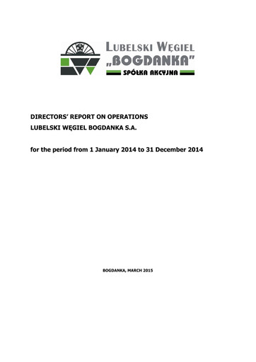 Thumbnail Lubelski Wegiel Bogdanka Annual Report 2014