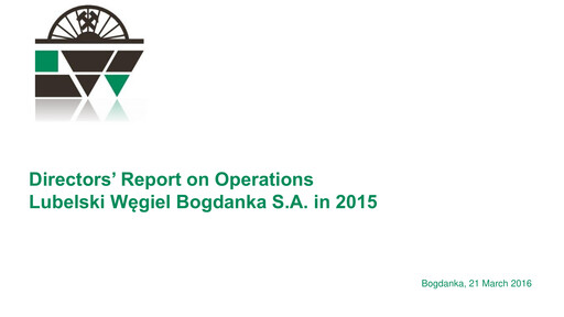 Thumbnail Lubelski Wegiel Bogdanka Annual Report 2015