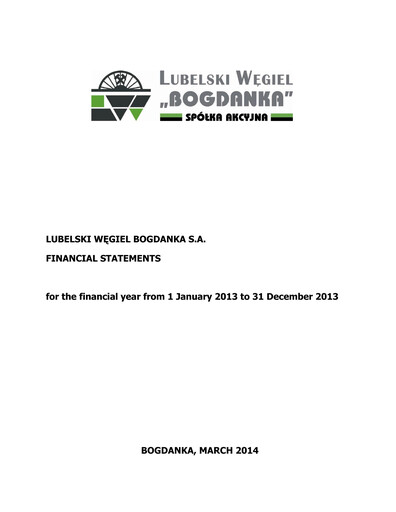 Thumbnail Lubelski Wegiel Bogdanka Financial Statement 2013