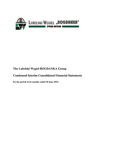 Thumbnail Lubelski Wegiel Bogdanka Financial Statement 2014-h1