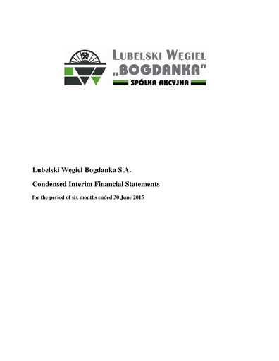 Thumbnail Lubelski Wegiel Bogdanka Financial Statement 2015-h1