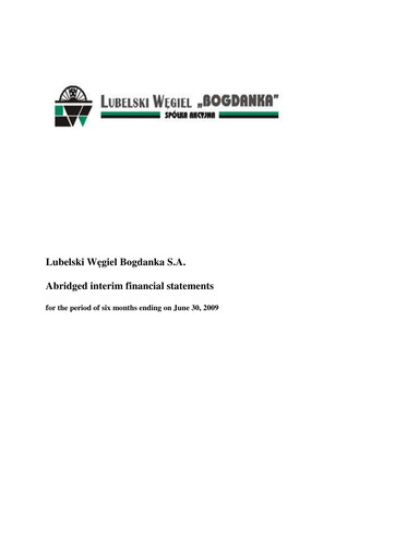 Thumbnail Lubelski Wegiel Bogdanka Half-year Report 2009-h1