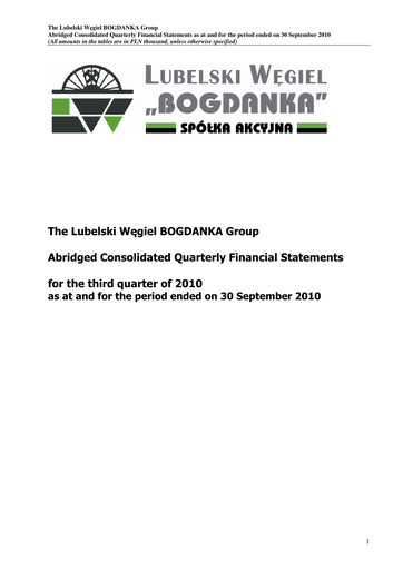 Thumbnail Lubelski Wegiel Bogdanka Quarterly Report 2010-q3
