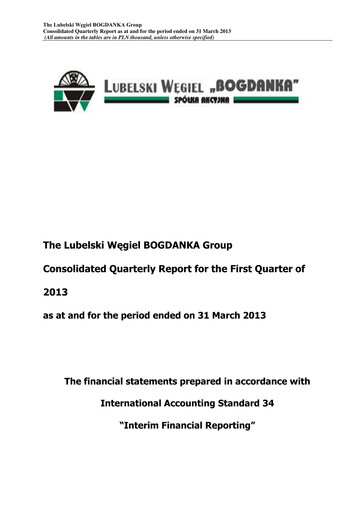 Thumbnail Lubelski Wegiel Bogdanka Quarterly Report 2013-q1