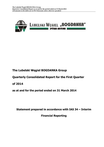 Thumbnail Lubelski Wegiel Bogdanka Quarterly Report 2014-q1