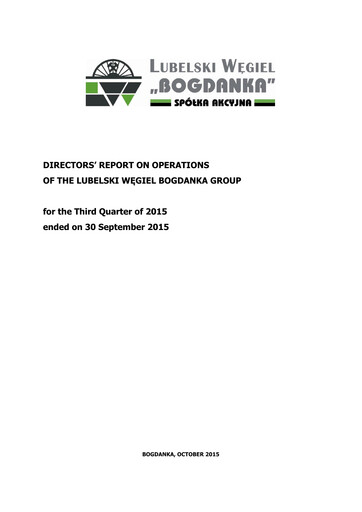 Thumbnail Lubelski Wegiel Bogdanka Quarterly Report 2015-q3