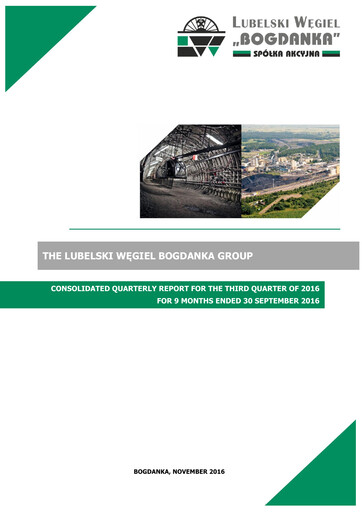 Thumbnail Lubelski Wegiel Bogdanka Quarterly Report 2016-q3
