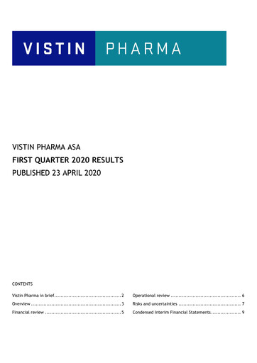 Thumbnail Vistin Pharma Quarterly Report 2020-q1