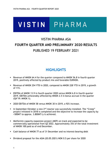 Thumbnail Vistin Pharma Quarterly Report 2020-q4
