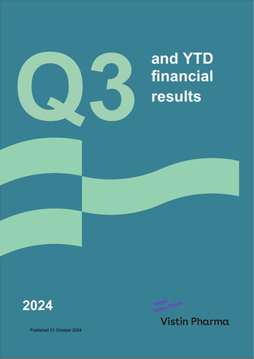 Thumbnail Vistin Pharma Quarterly Report 2024-q3