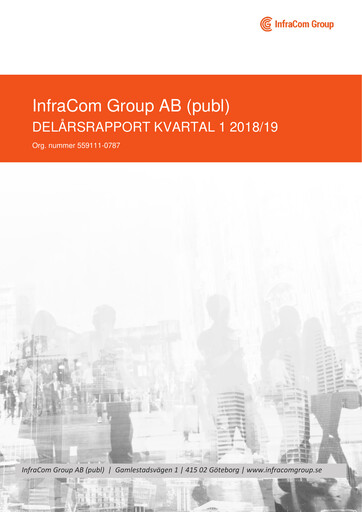 Thumbnail InfraCom Group AB Quarterly Report 2018-2019-q1