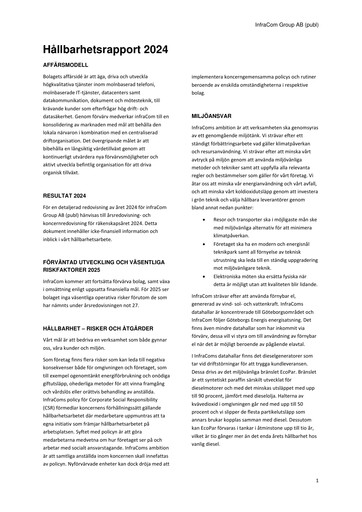 Thumbnail InfraCom Group AB Sustainability Report 2024