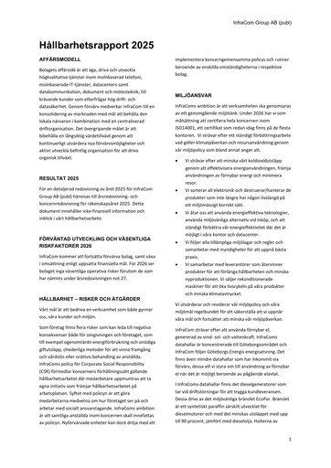 Thumbnail InfraCom Group AB Sustainability Report 2025