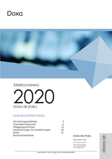 Thumbnail Doxa AB Annual Report 2020