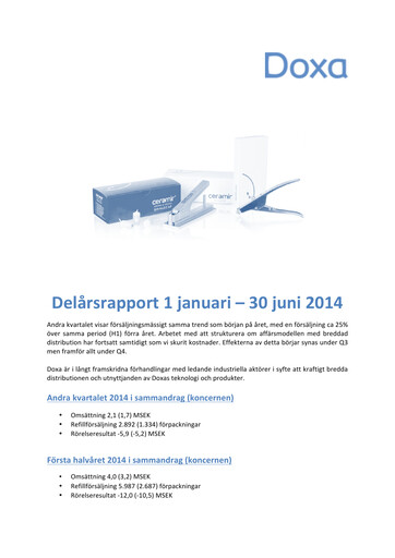 Thumbnail Doxa AB Quarterly Report 2014-q2