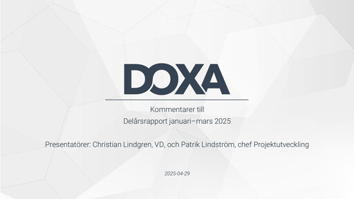 Vorschaubild Doxa AB Quartalsbericht 2025-q1