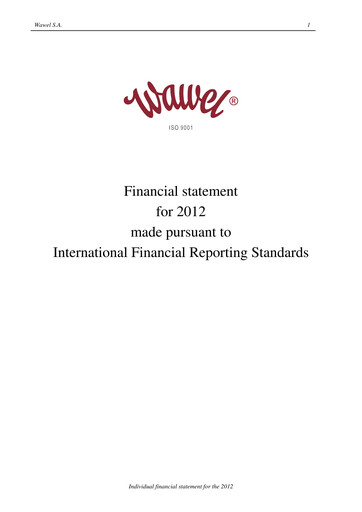 Thumbnail Wawel Financial Statement 2012