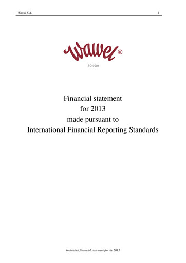 Thumbnail Wawel Financial Statement 2013