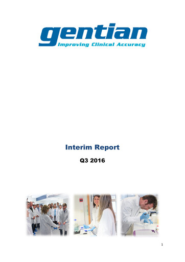 Miniature Gentian Diagnostics ASA Rapport trimestriel 2016-q3