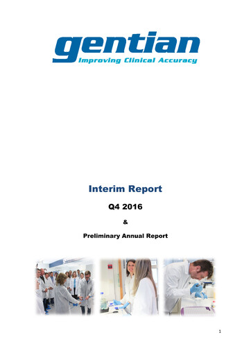 Miniature Gentian Diagnostics ASA Rapport trimestriel 2016-q4