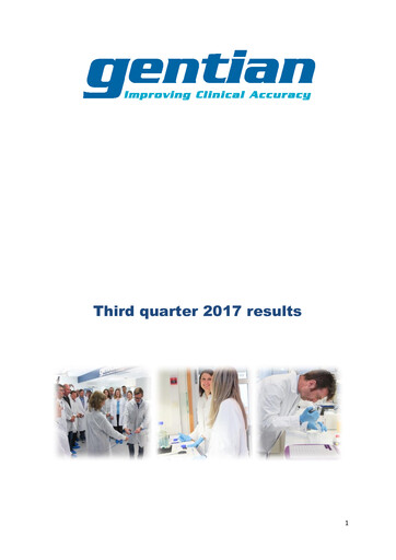 Miniature Gentian Diagnostics ASA Rapport trimestriel 2017-q3