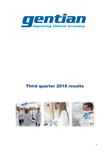 Miniature Gentian Diagnostics ASA Rapport trimestriel 2018-q3