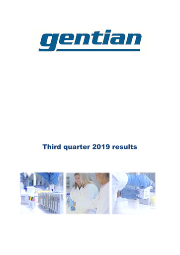 Miniature Gentian Diagnostics ASA Rapport trimestriel 2019-q3
